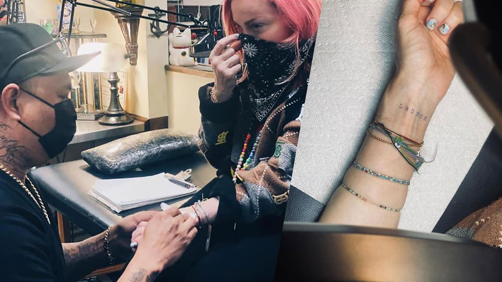 Madonna beim Tätowierer (Dezember 2020)
