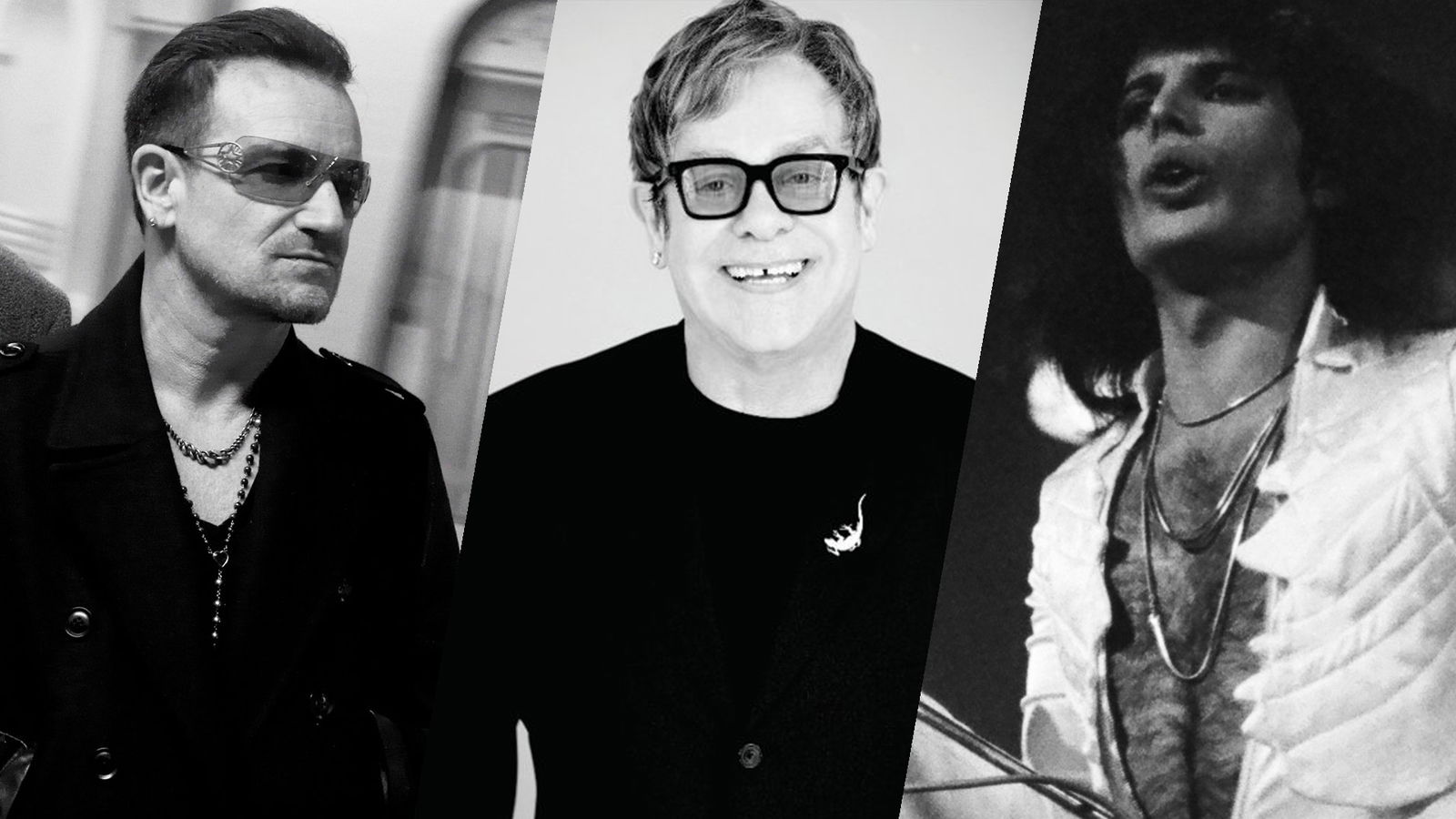 Bono (U2), Elton John & Freddie Mercury (Queen)