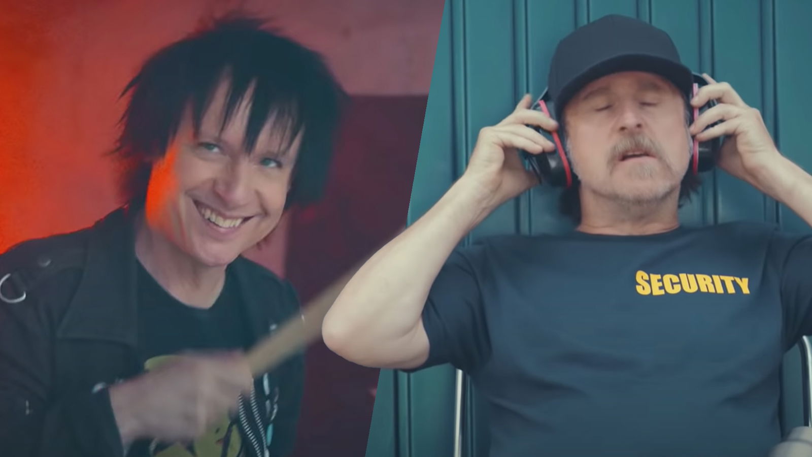 Toten Hosen-Drummer Vom & Schauspieler Bjarne Mädel im Musikvideo zu "Noise" von die ärzte (2021)