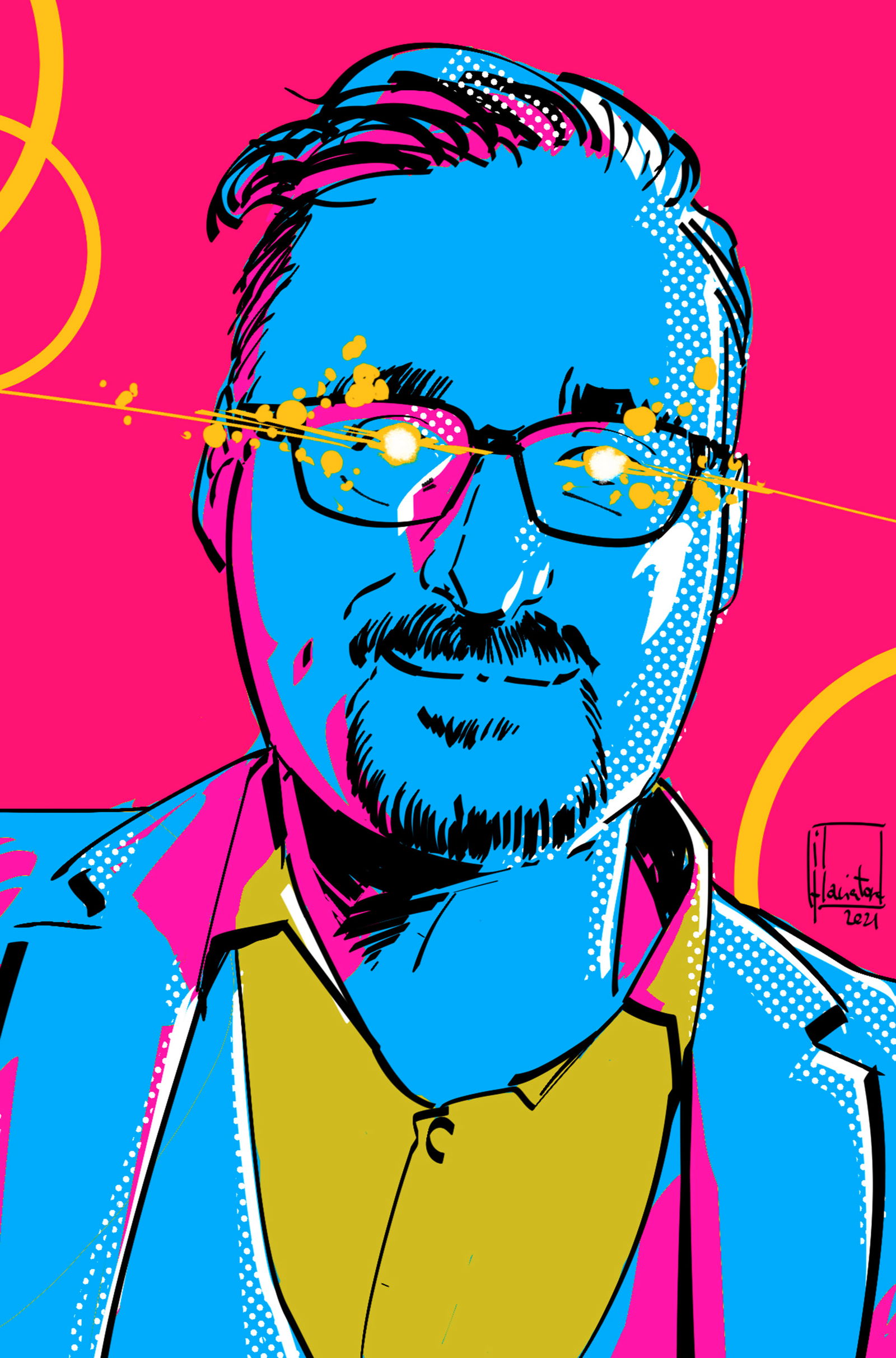 Der Regisseur Alessandro Melazzini im Italo Disco-Design