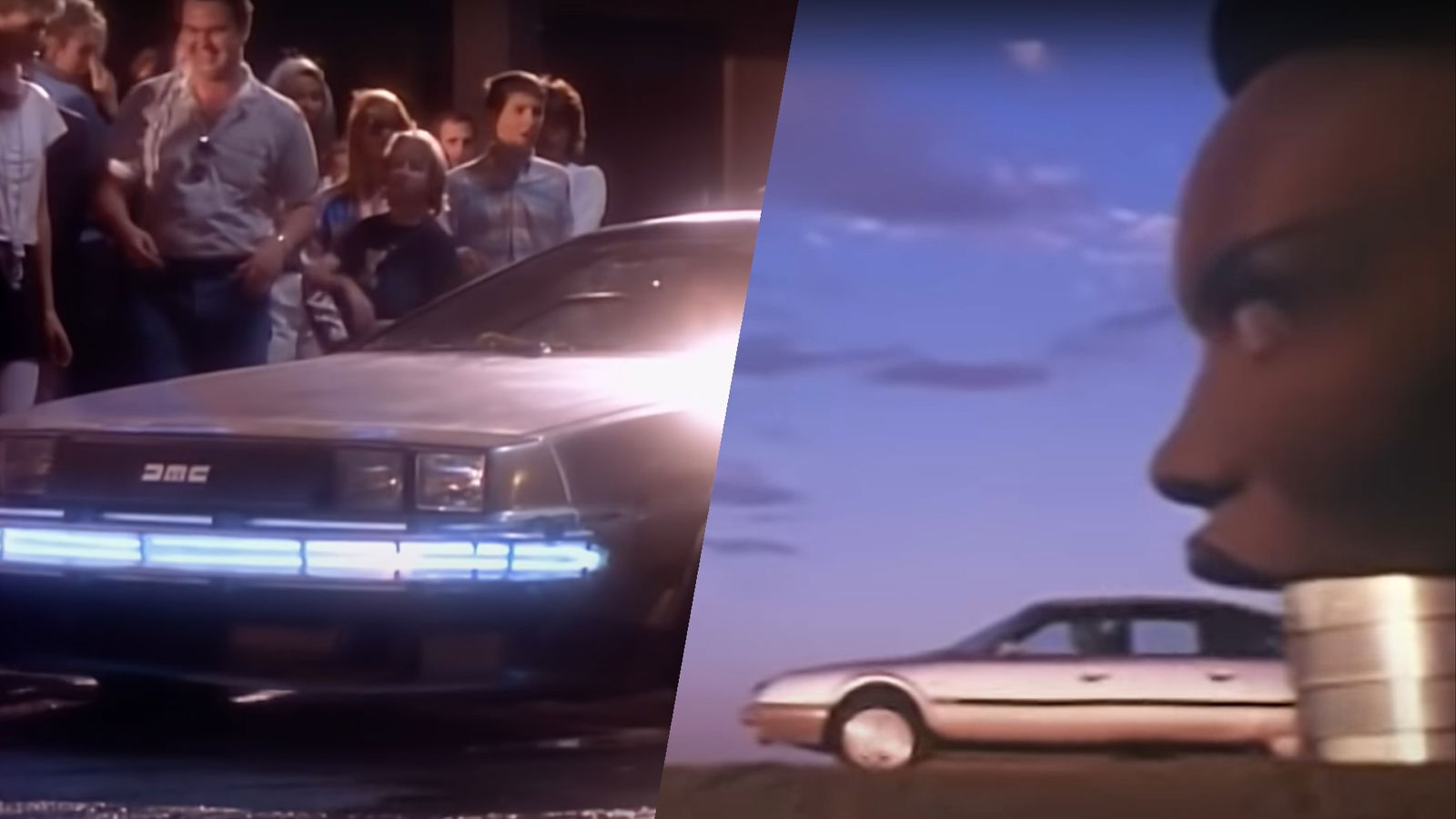 DeLorean DMC-12 in Huey Lewis & the News' "The Power of Love" & Citroën CX (Serie II) in Grace Jones' "Slave To The Rhythm"