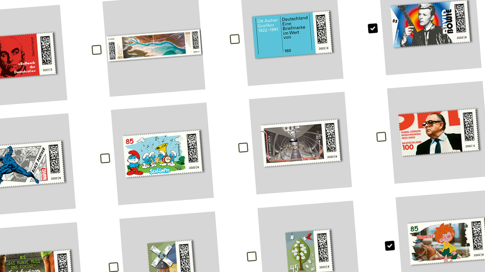 Abstimmung zur Briefmarke des Jahres 2022