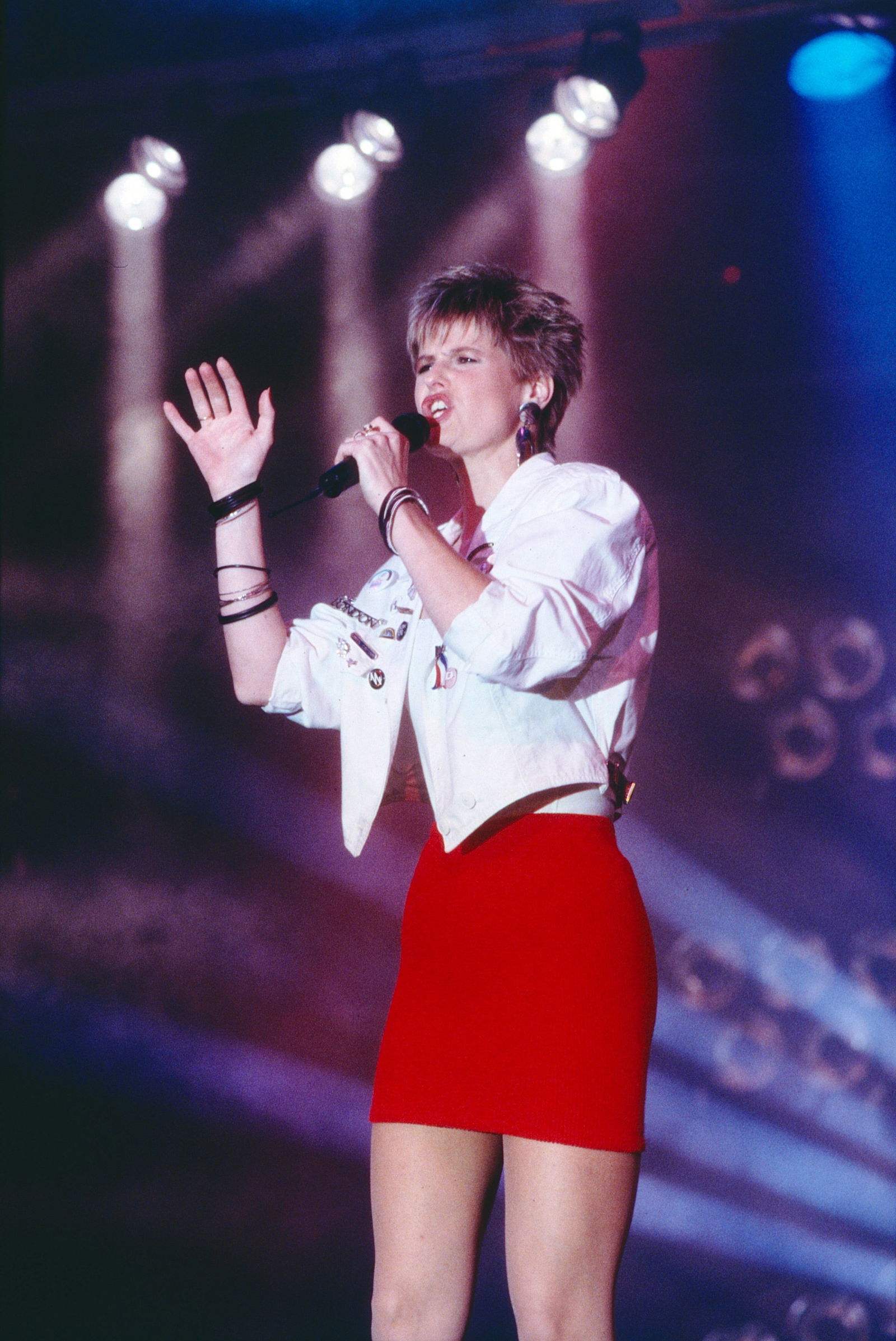 Hazell Dean, britische Dance-Pop Sängerin, Auftritt in Deutschland, circa 1988