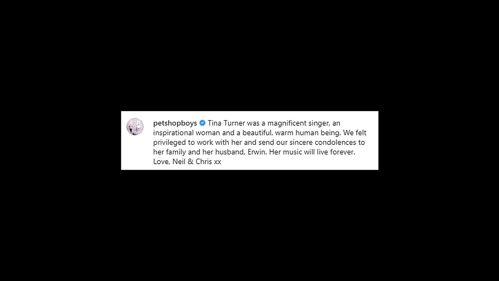 Die Pet Shop Boys zum Tod von Tina Turner