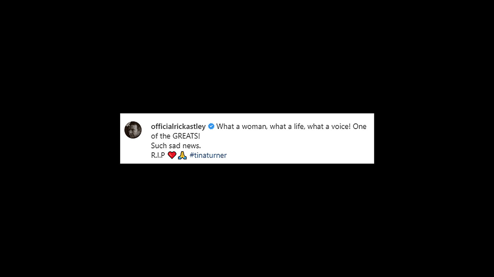 Rick Astley zum Tod von Tina Turner