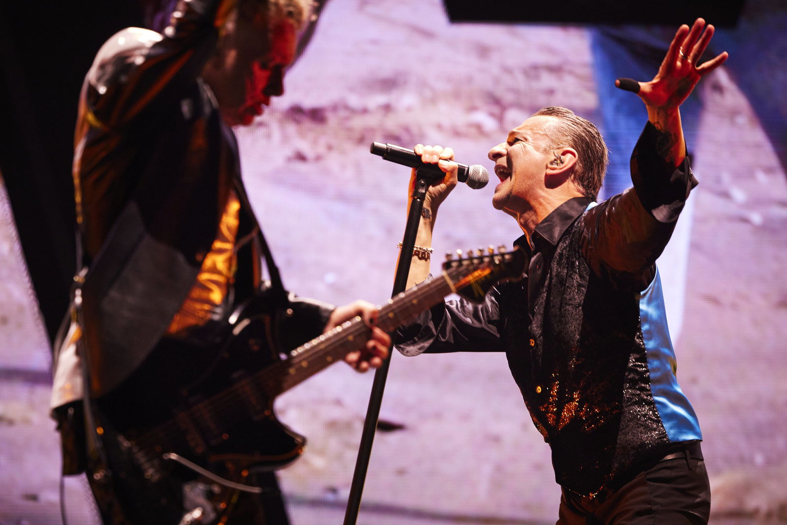 Martin Gore & Dave Gahan (Depeche Mode) im Mai 2023 in Stockholm, Schweden