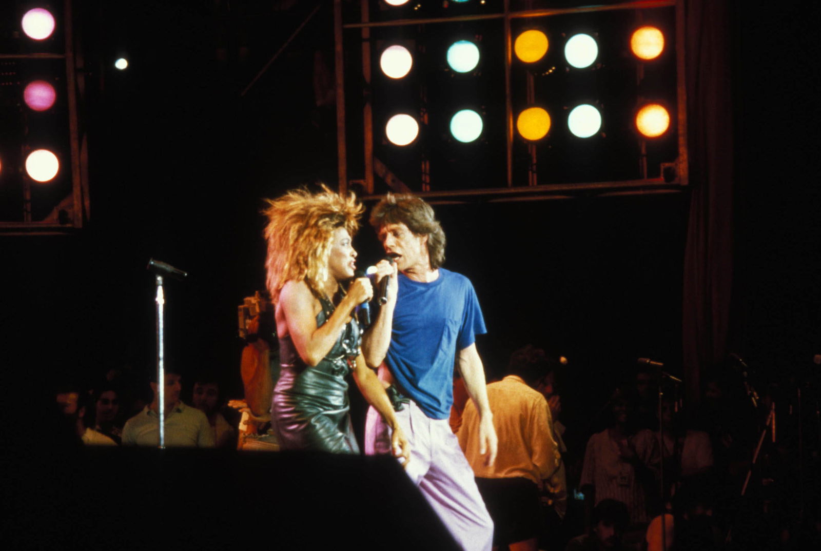 Tina Turner & Mick Jagger auf der Live Aid-Bühne (1985)