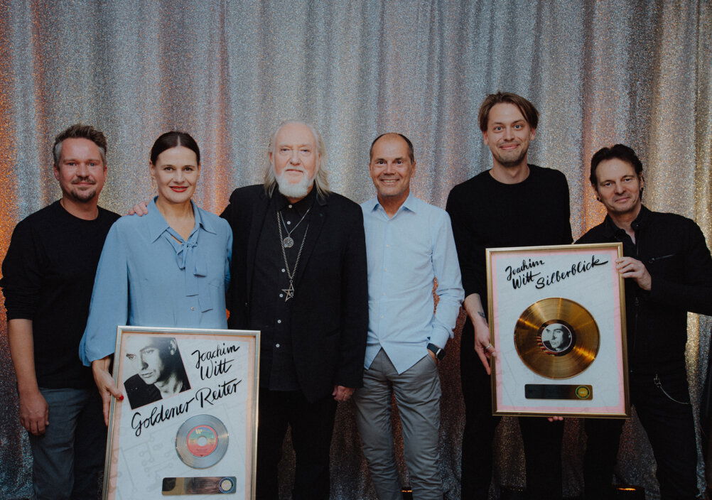 Vlnr: Christopher Müller (Warner Music), Doreen Schimk (Warner Music), Joachim Witt, Marcus Friedheim (Warner Music), Max Teiwes (Warner Music), Eric Burton (Celsius Management)