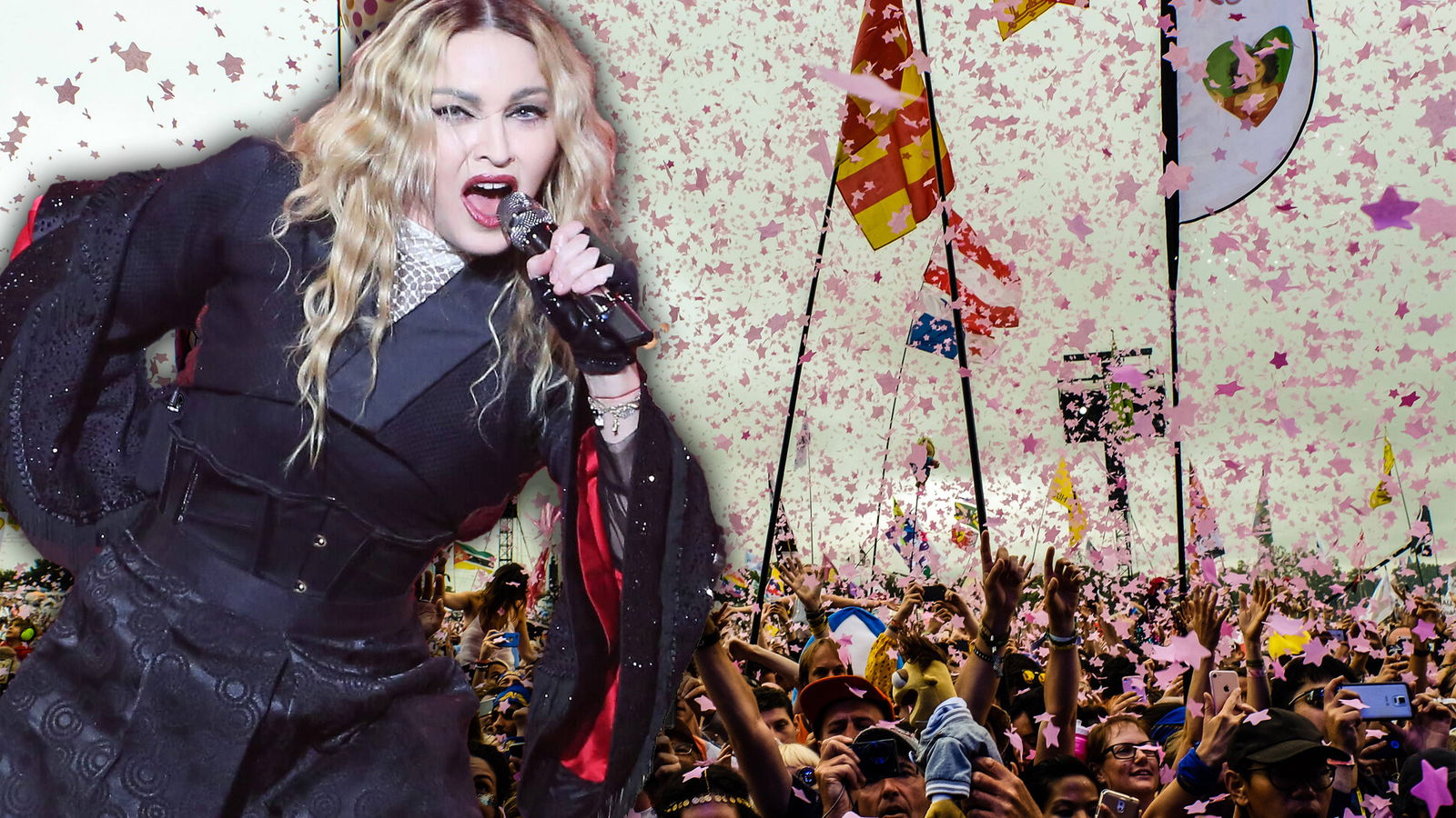 Madonna & die Kulisse von Glastonbury
