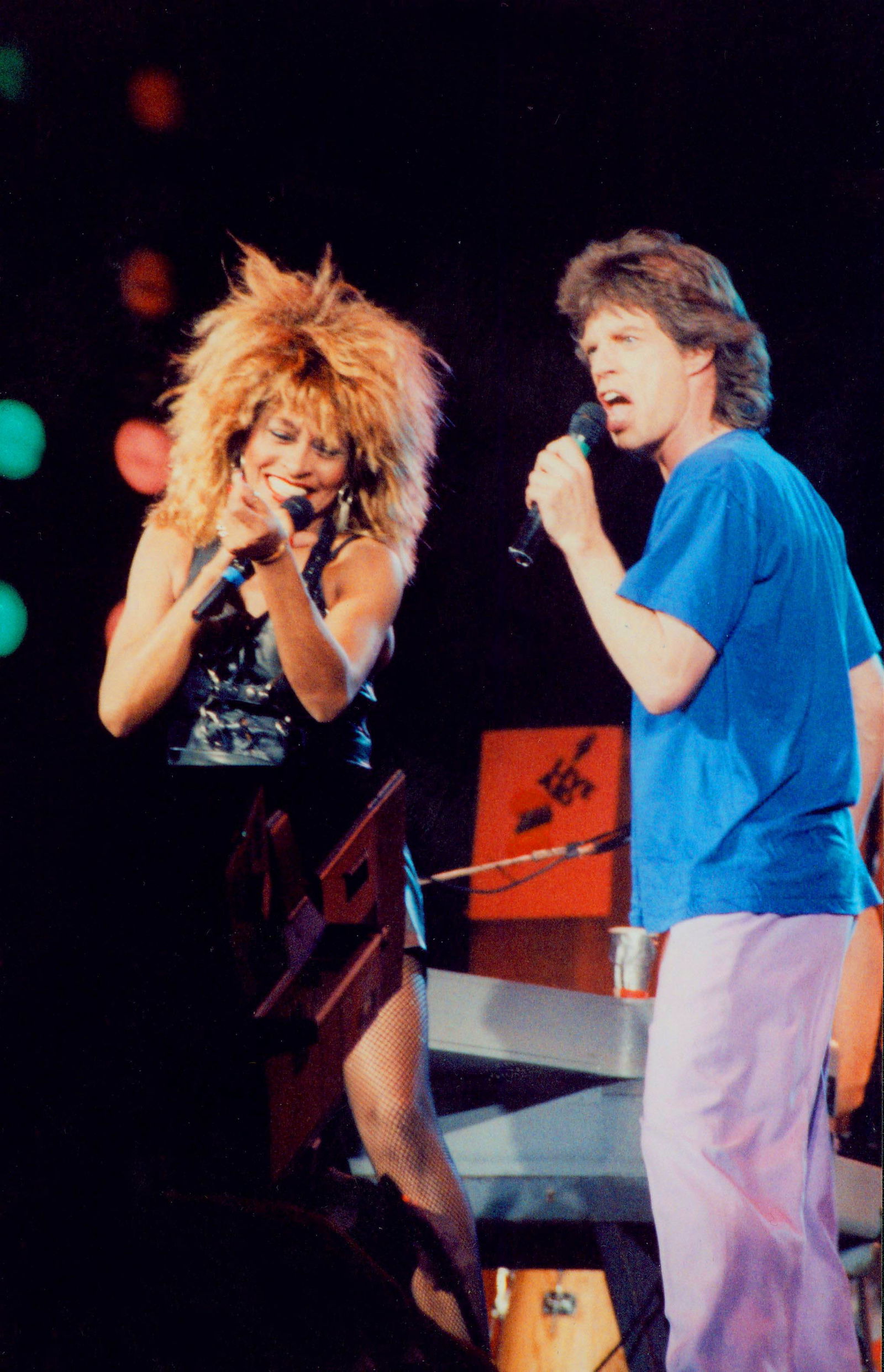 Tina Turner & Mick Jagger auf der Live Aid-Bühne (1985)