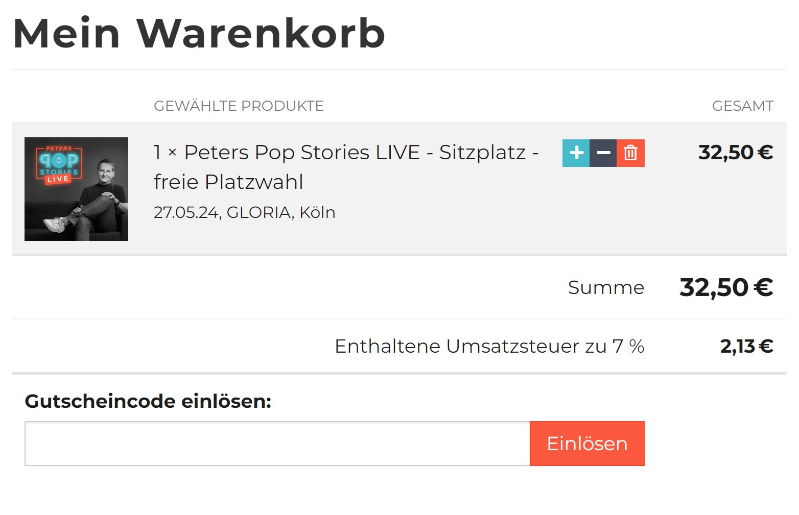 Warenkorb Pop Stories LIVE