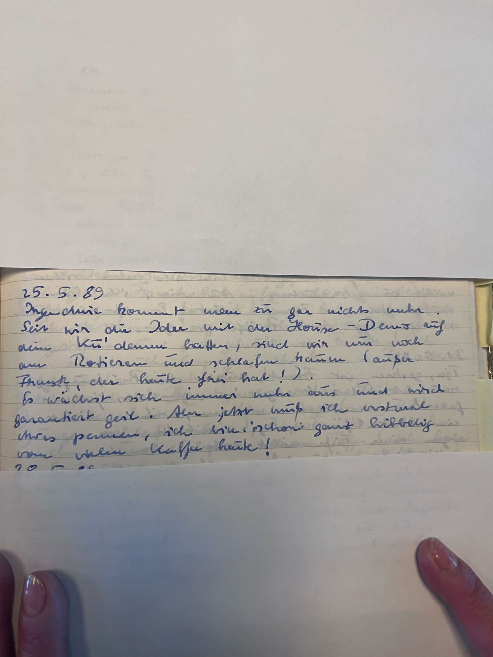 Tagesbucheintrag von Miriam Scheffler