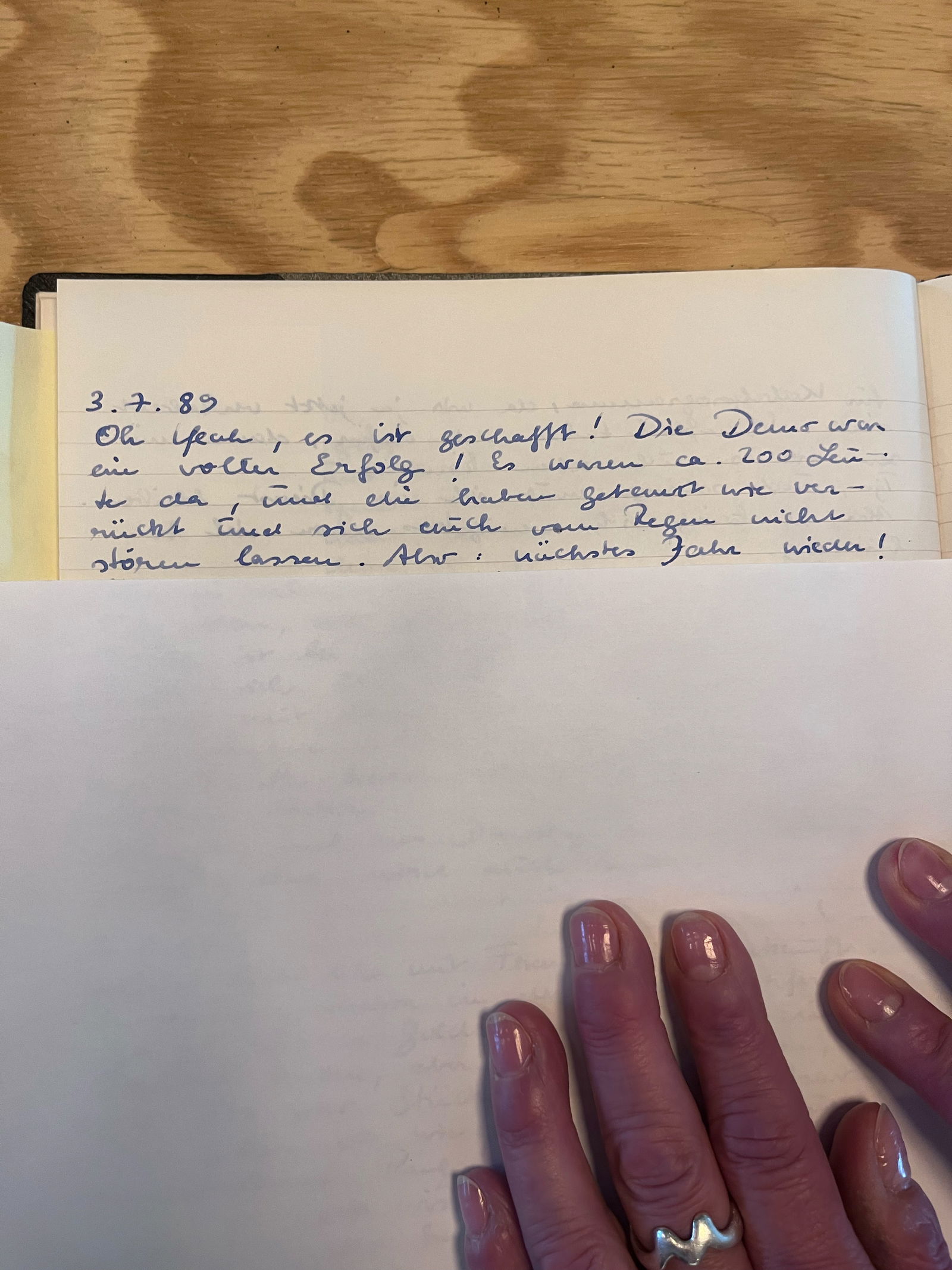 Tagebucheintrag von Miriam Scheffler