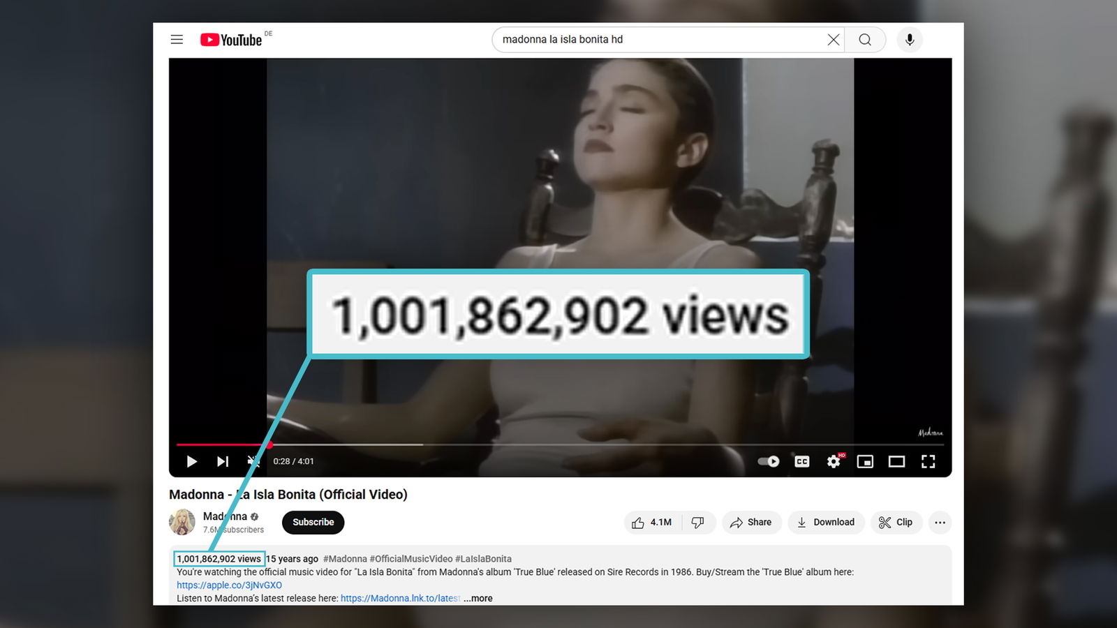 Madonna im "La Isla Bonita"-Musikvideo (1987)