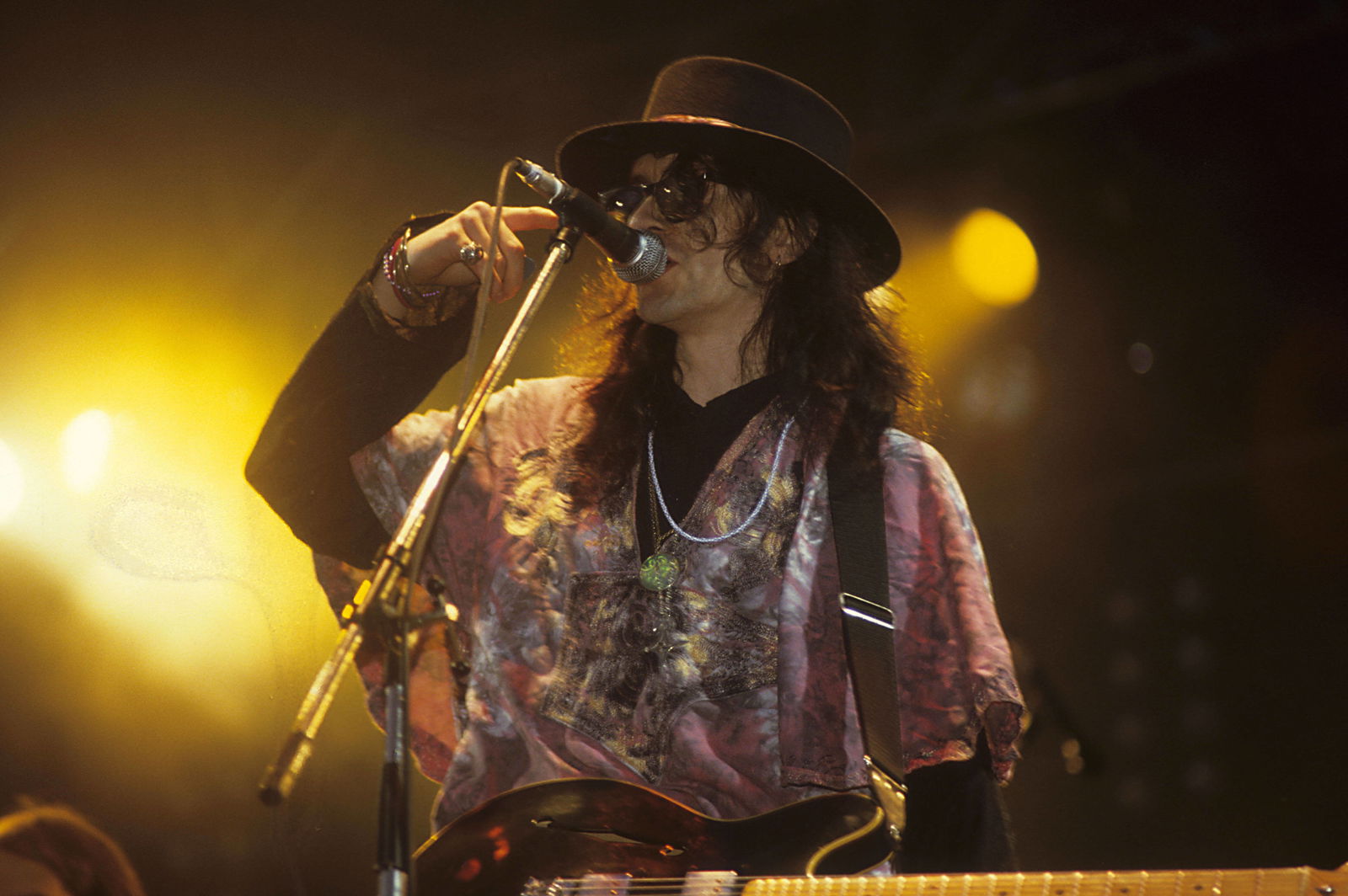 Wayne Hussey von The Mission live auf dem Reading Rock Festival 1986