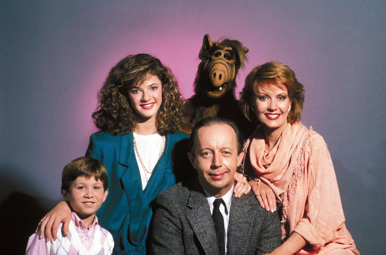 Die Tanner Familie: Benji Gregory, Andrea Elson, Alf, Anne Schedeen & Max Wright