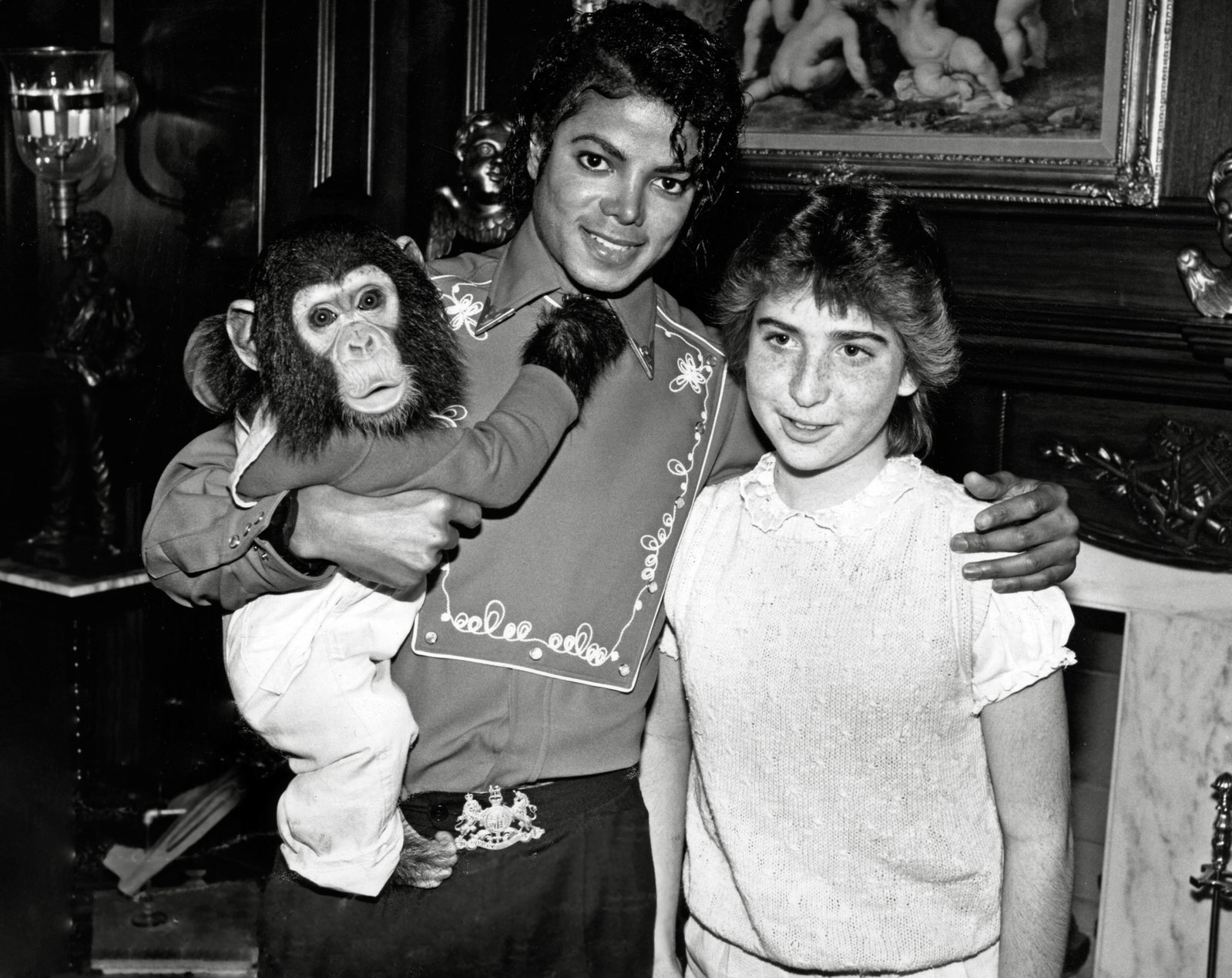 Bubbles & Michael Jackson mit einem Fan