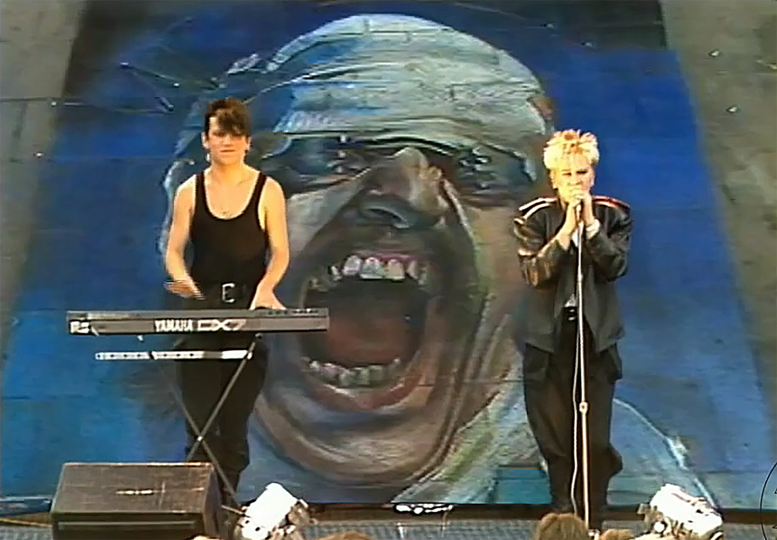David Harrow & Anne Clark 1984 in der WDR-Sendung "Musik Convoy"