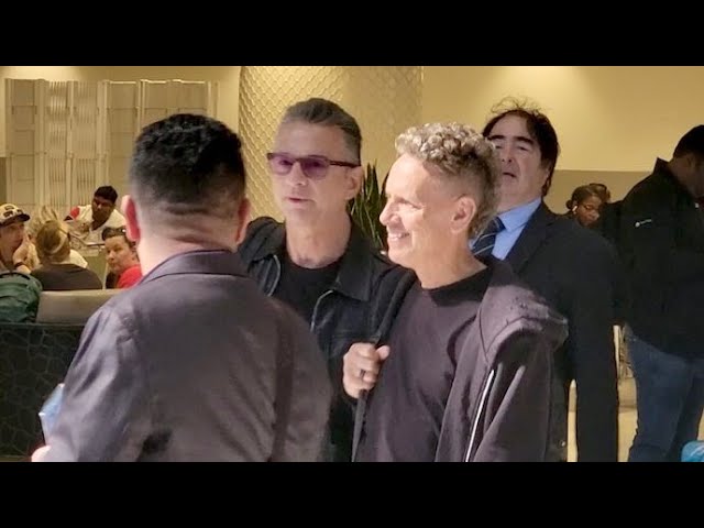 Depeche Mode Rockers Dave Gahan And Martin Gore Are Ready For Take Off At LAX