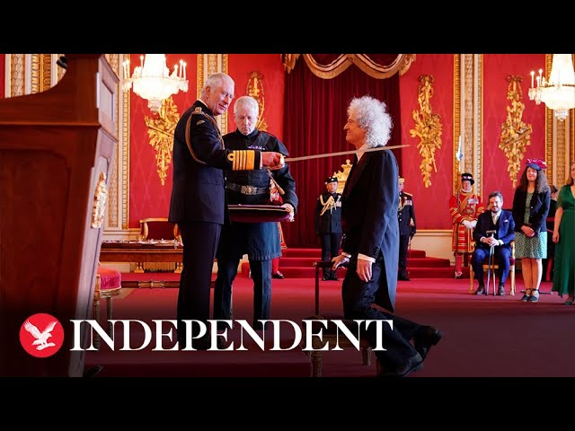 Queen guitarist Brian May receives knighthood from King Charles