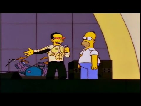 The Simpsons S09E22 - Homer Meets U2 | Homer With Bono #u2 #bono  #thesimpsons #cartoon