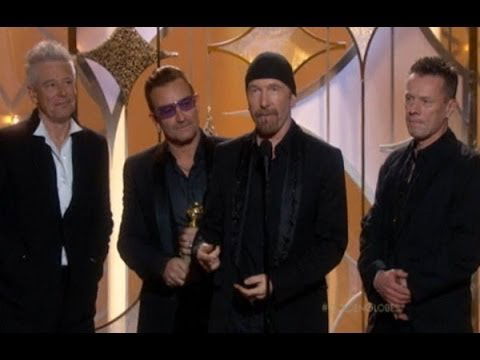 U2 thanks Mandela at Golden Globes